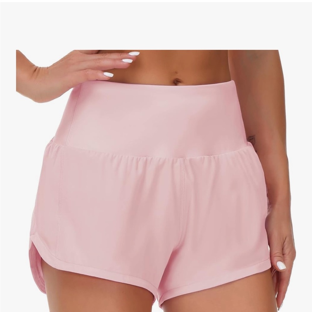 The Gym People Women's Pink High-Waisted Shorts